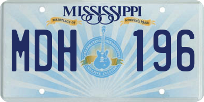 MS license plate MDH196