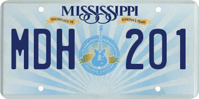 MS license plate MDH201