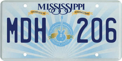 MS license plate MDH206