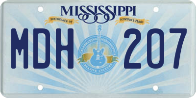 MS license plate MDH207