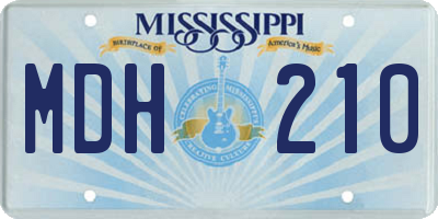 MS license plate MDH210