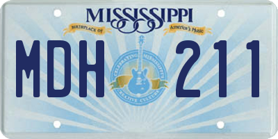 MS license plate MDH211