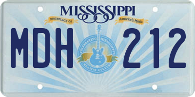 MS license plate MDH212