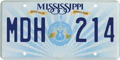 MS license plate MDH214