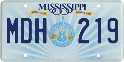 MS license plate MDH219