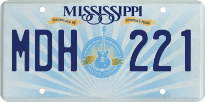 MS license plate MDH221