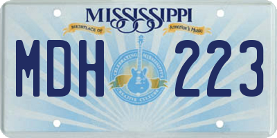 MS license plate MDH223