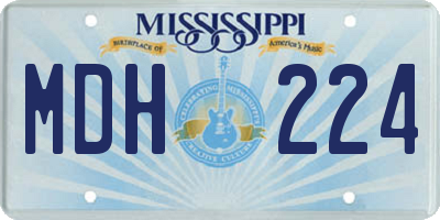 MS license plate MDH224