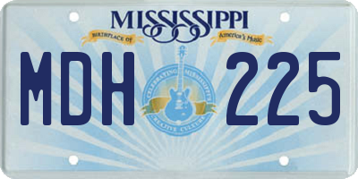 MS license plate MDH225