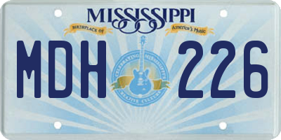 MS license plate MDH226