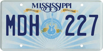 MS license plate MDH227