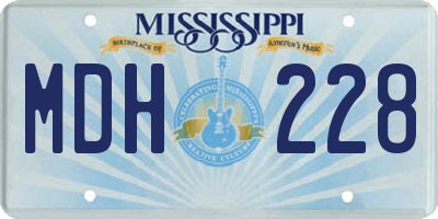 MS license plate MDH228