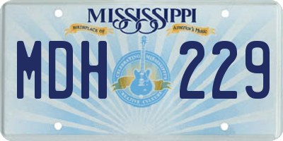 MS license plate MDH229