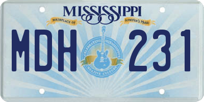 MS license plate MDH231