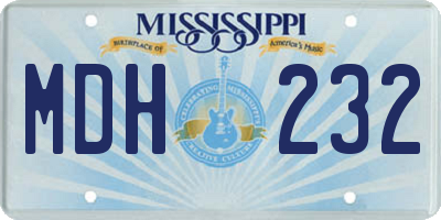 MS license plate MDH232