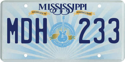 MS license plate MDH233