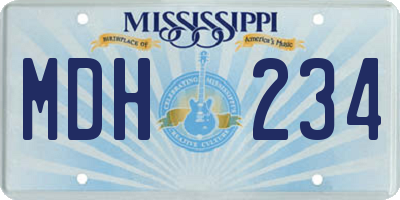 MS license plate MDH234