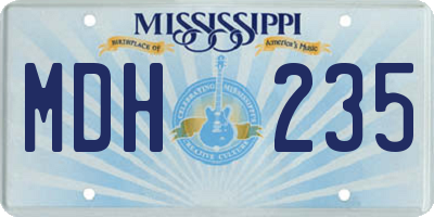 MS license plate MDH235