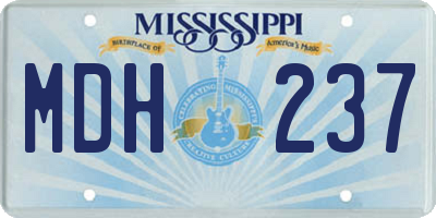 MS license plate MDH237