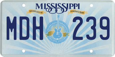 MS license plate MDH239