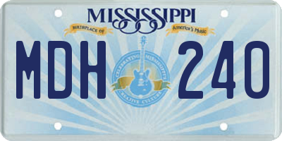 MS license plate MDH240