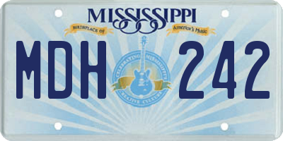 MS license plate MDH242