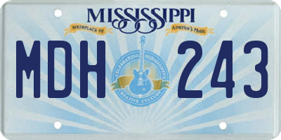 MS license plate MDH243