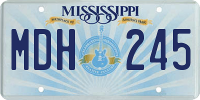 MS license plate MDH245