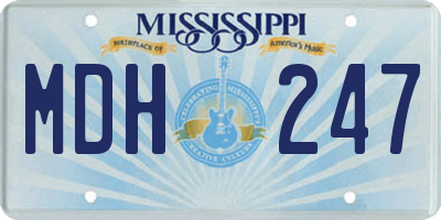 MS license plate MDH247