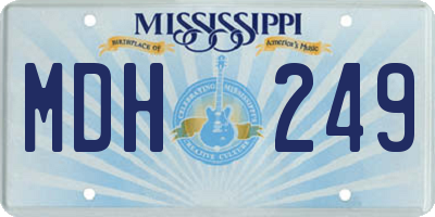 MS license plate MDH249
