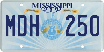 MS license plate MDH250