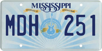 MS license plate MDH251