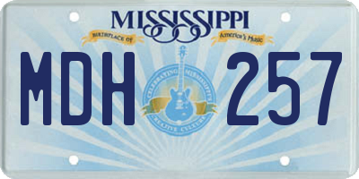 MS license plate MDH257