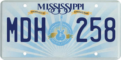 MS license plate MDH258