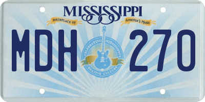 MS license plate MDH270