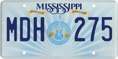 MS license plate MDH275