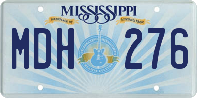 MS license plate MDH276