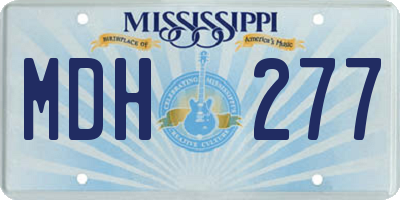 MS license plate MDH277