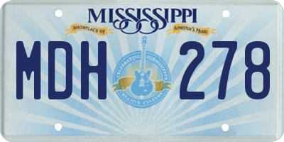 MS license plate MDH278