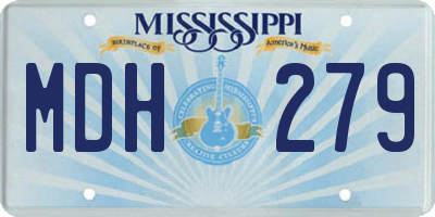 MS license plate MDH279
