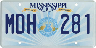 MS license plate MDH281