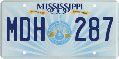 MS license plate MDH287