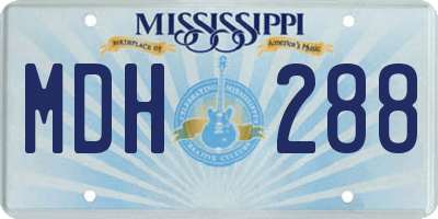 MS license plate MDH288