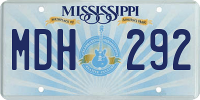 MS license plate MDH292