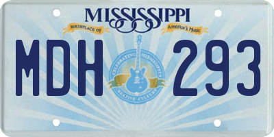 MS license plate MDH293