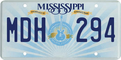 MS license plate MDH294