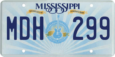 MS license plate MDH299