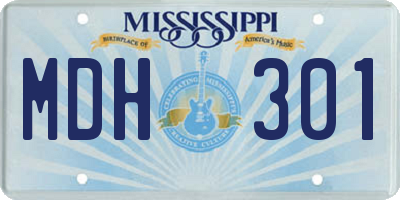 MS license plate MDH301