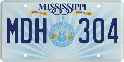 MS license plate MDH304