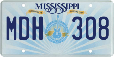 MS license plate MDH308